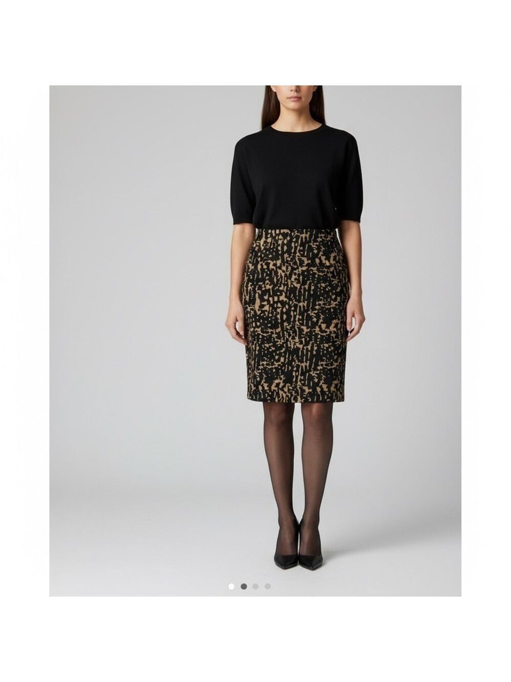 Cleo black and brown patterned pencil skirt size medium